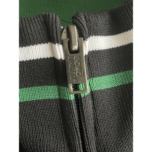 Vintage Track Jacket Ecko Unltd Mens XL Green Black Full Zip Stretch‎ - Picture 5 of 7